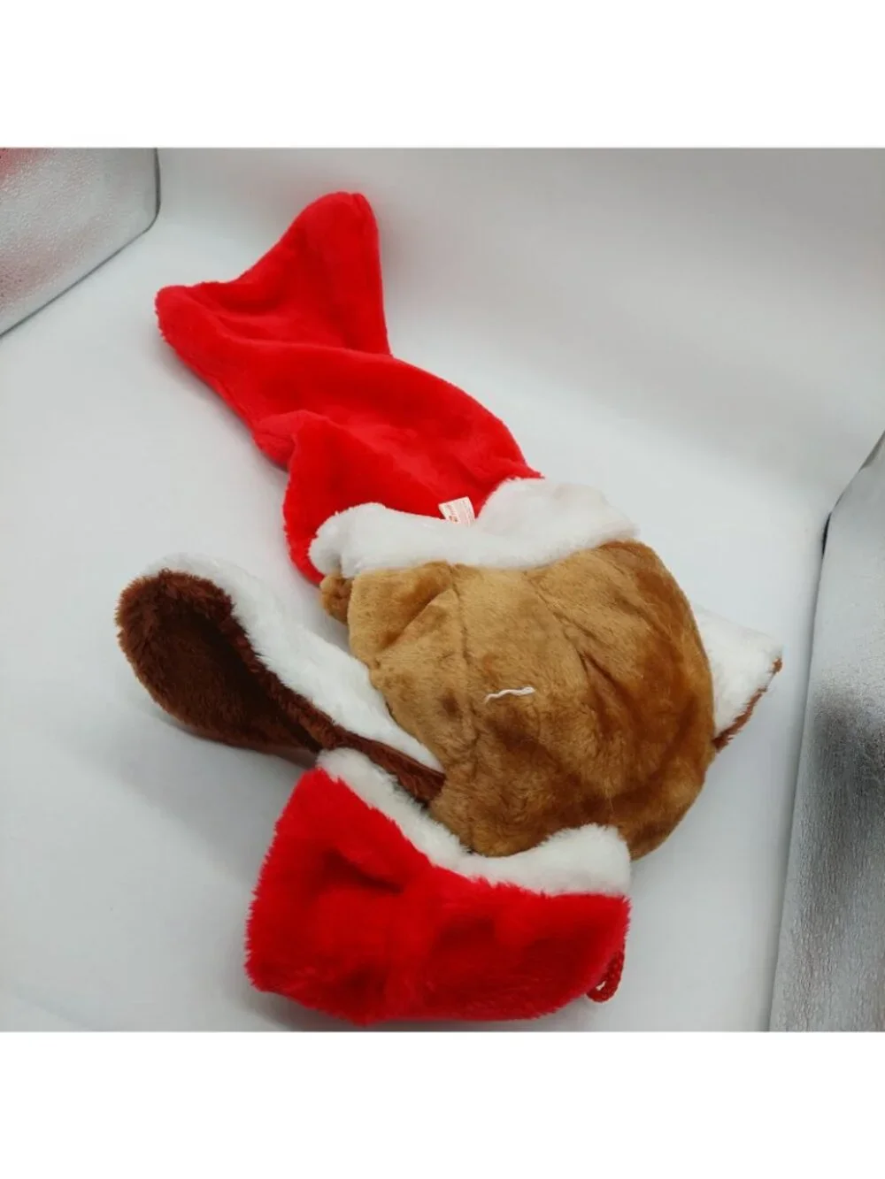 Mithy Christmas Stocking Plush Puppy Dog Basset Hound Wearing Santa Hat 3D READ